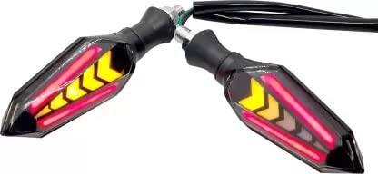 Autozap LED Running Light DRL Bike Turn Signal Indicator Lamp Universal for Motorbikes -(Pack of 2) (Yellow-Red-Blue) - Image 1