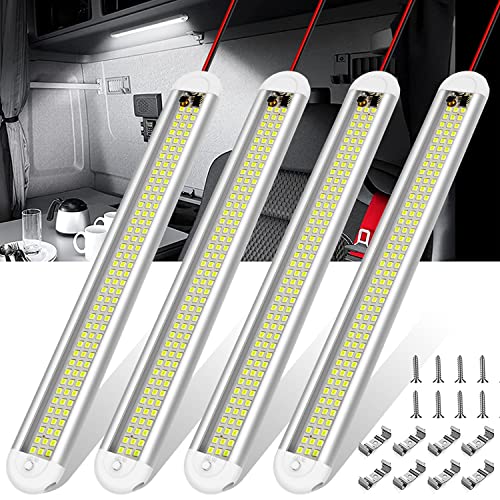 CT CAPETRONIX 12v LED Interior Light Bar，CT CAPETRONIX 120LEDs 1500LM 8W DC 12 Volt led Strip Lights with ON/Off Switch，for Enclosed Cargo Trailer, Car RV Van Truck Lorry Camper Boat Caravan Motorhome (4Pack) - Image 1