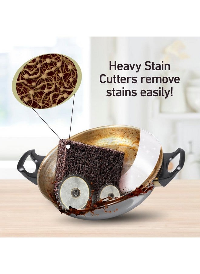 سكوتش مجموعة من قطعتين من وسادات التنظيف القوية للغاية (كبيرة) - بنية اللون، من البلاستيك - Image 3