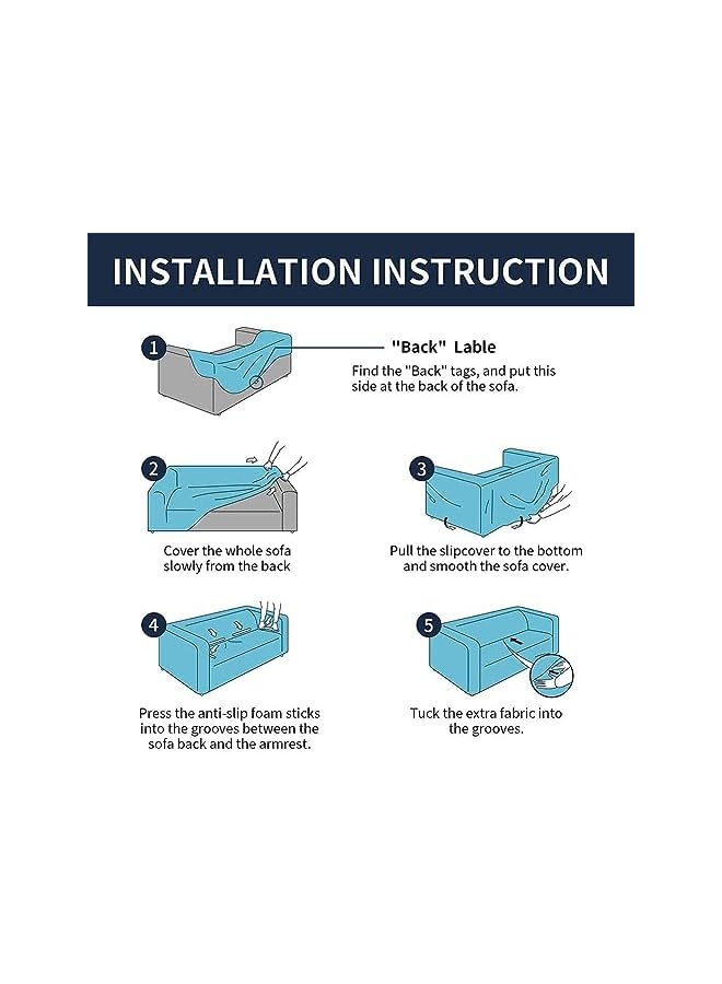 The Bros Stretch Sofa Slipcovers Fitted Furniture Protector Geometric Printed Spandex Soft Elastic Sofa Cover Stylish Fabric Couch Cover for 1/2/3/4 Seats Cushion Couch (2 Seats 145cm-185cm) - Image 5