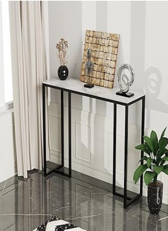 AGD Console Table, Industrial Sofa Back Table, Wood Top, Modern Entryway Table, Rectangular Corridor Table, Metal Side Table for Home Office  - Image 2