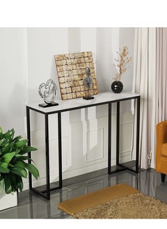 AGD Console Table, Industrial Sofa Back Table, Wood Top, Modern Entryway Table, Rectangular Corridor Table, Metal Side Table for Home Office  - Image 1