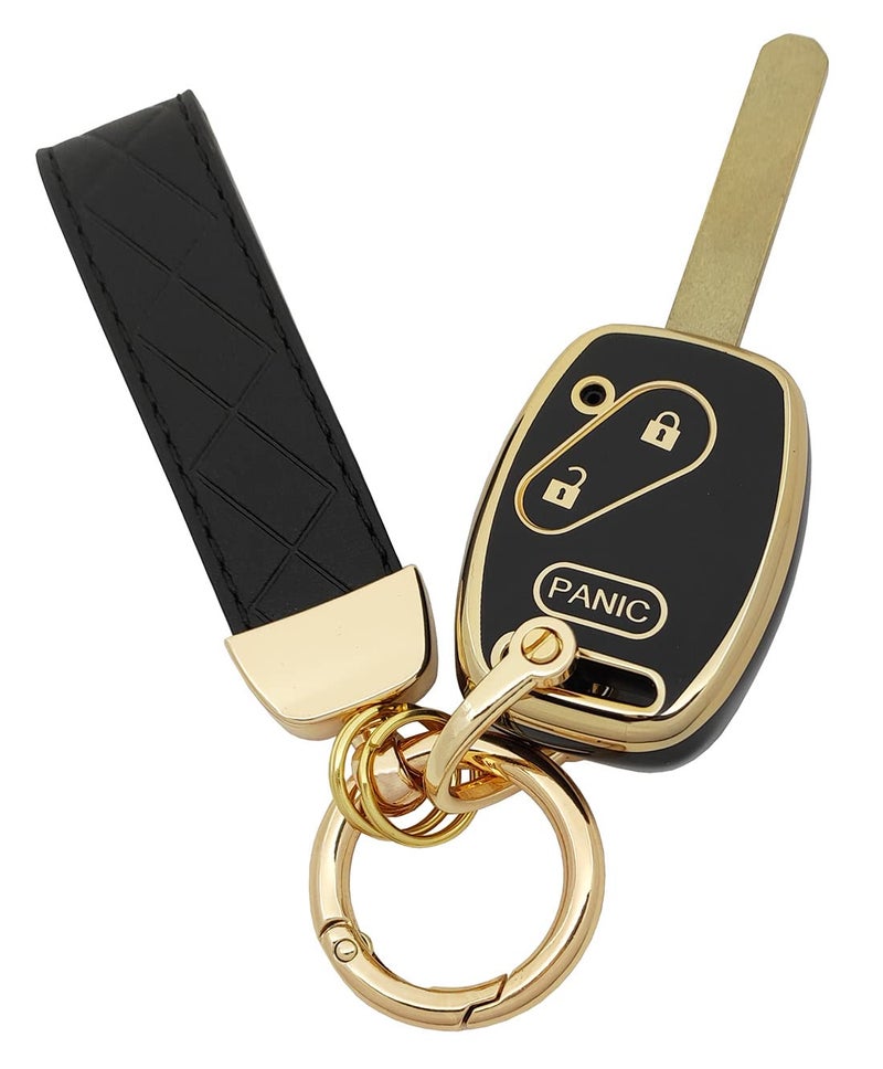 AYGUCEKE TPU Protective Key Fob Cover Case Compatible with Honda Accord Civic CRV Fit Odyssey Pilot Ridgeline CRZ Remote Key Fob Black - Image 3