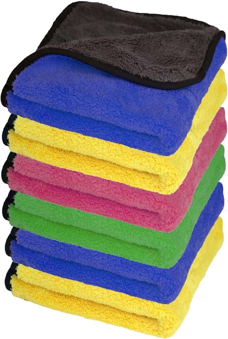 Autofy [Pack of 6 Multipurpose Microfiber Cleaning Towel Cloth 800 GSM Highly Absorbent Dust Towels for All Vehicles Bikes Cars Glass Kitchens (40cm x 40cm Multicolour) - Image 1