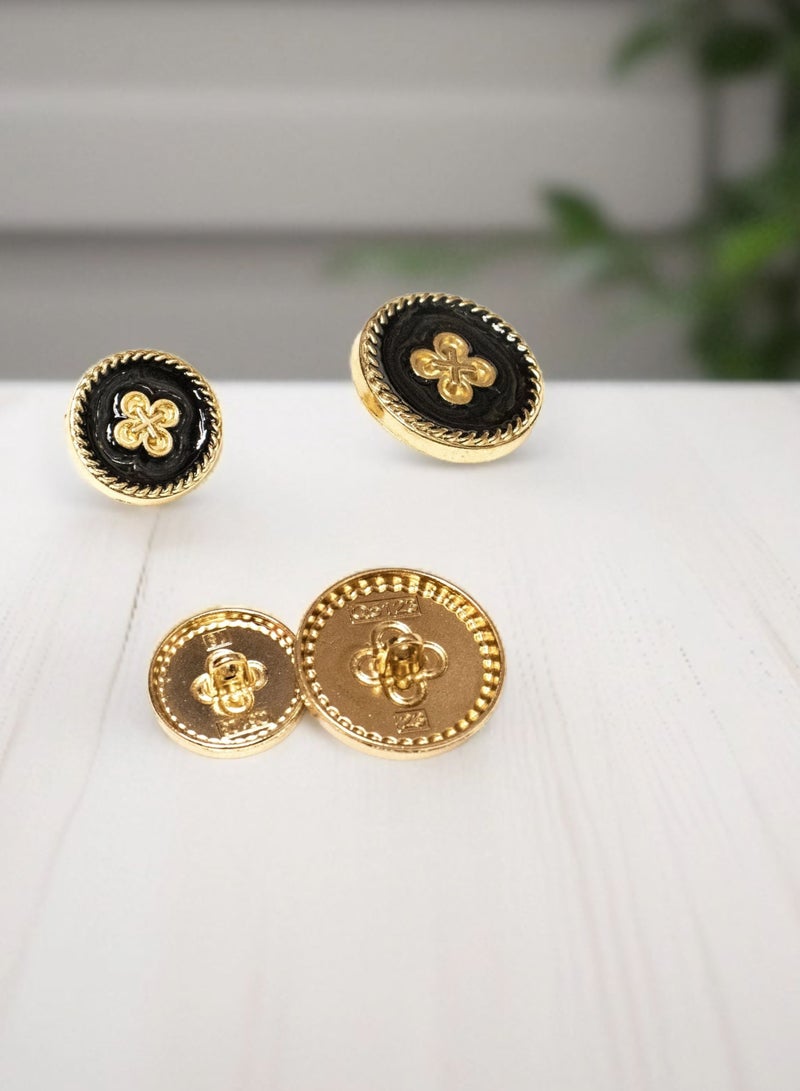 12 Pcs Elegant Black Metal Buttons 23mm – Round Decorative Sewing Buttons for Coats, Jackets,Abays, Sweaters & DIY Crafts - Image 2