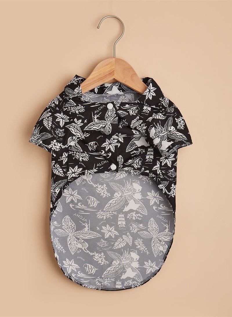 Loquat Squality Pet Dog Clothes Beach Shirts Casual Spring And Summer Clothes Black - Image 1