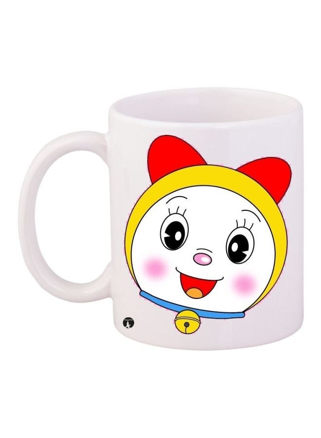 Cartoon Character Printed Coffee Mug White/Yellow/Red 11ounce