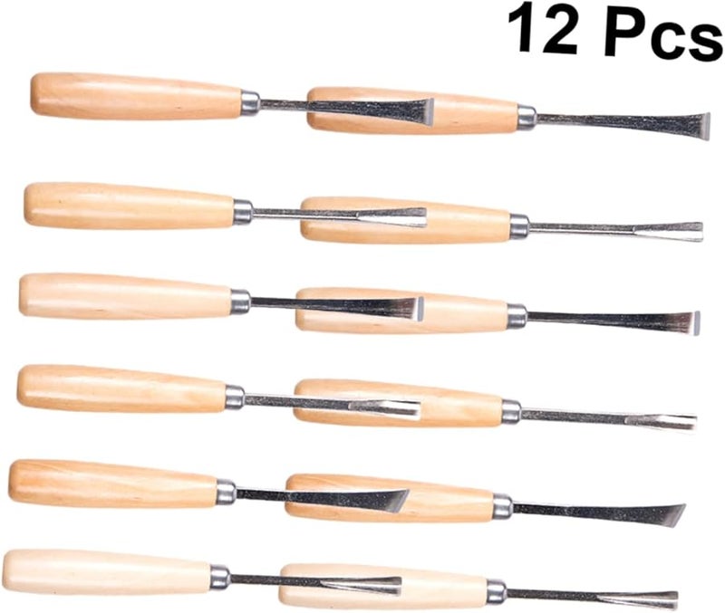 SEWACC 12 Pcs Wood Carving Chisels Set Professional Sculpture Knives for Cutting - Image 3