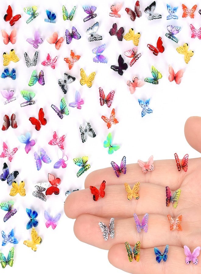 Yuronam 70 Pcs Mini Butterflies Tiny Resin Butterflies Miniature Ornaments for Fairy Garden Dollhouse Micro Landscape Decoration - Image 1