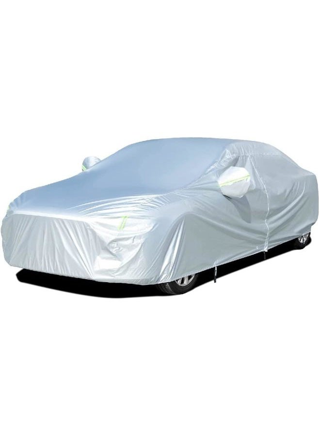 Tecoom Light Shell Waterproof UV-Proof Windproof Design Car Cover with Zipper Storage and Lock for All Weather Indoor Outdoor Fit Sedan 170-190 Inches Length - Image 1