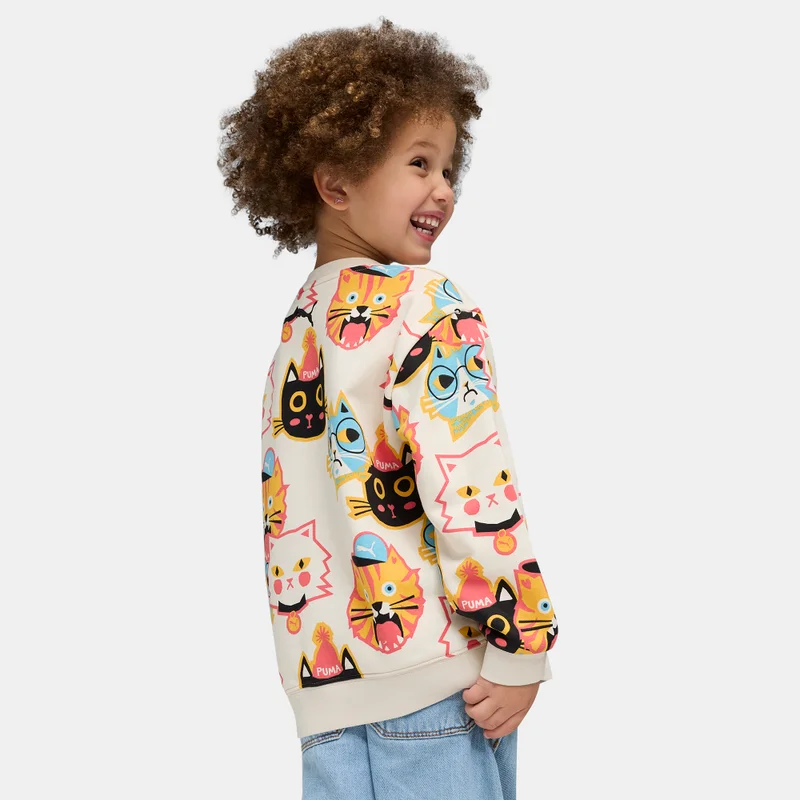 PUMA Kids' Moody Cat Allover Print Sweatshirt