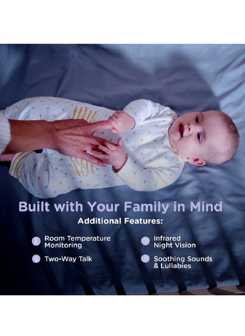 hubble connected Hubble Connected Nursery Pal Glow - Smart Baby Monitor for Infants / Babies with Wireless Security Video Camera for Nursery - 2-Way Talk, Sleep Trainer, Infrared Night Vision -White  - Image 4