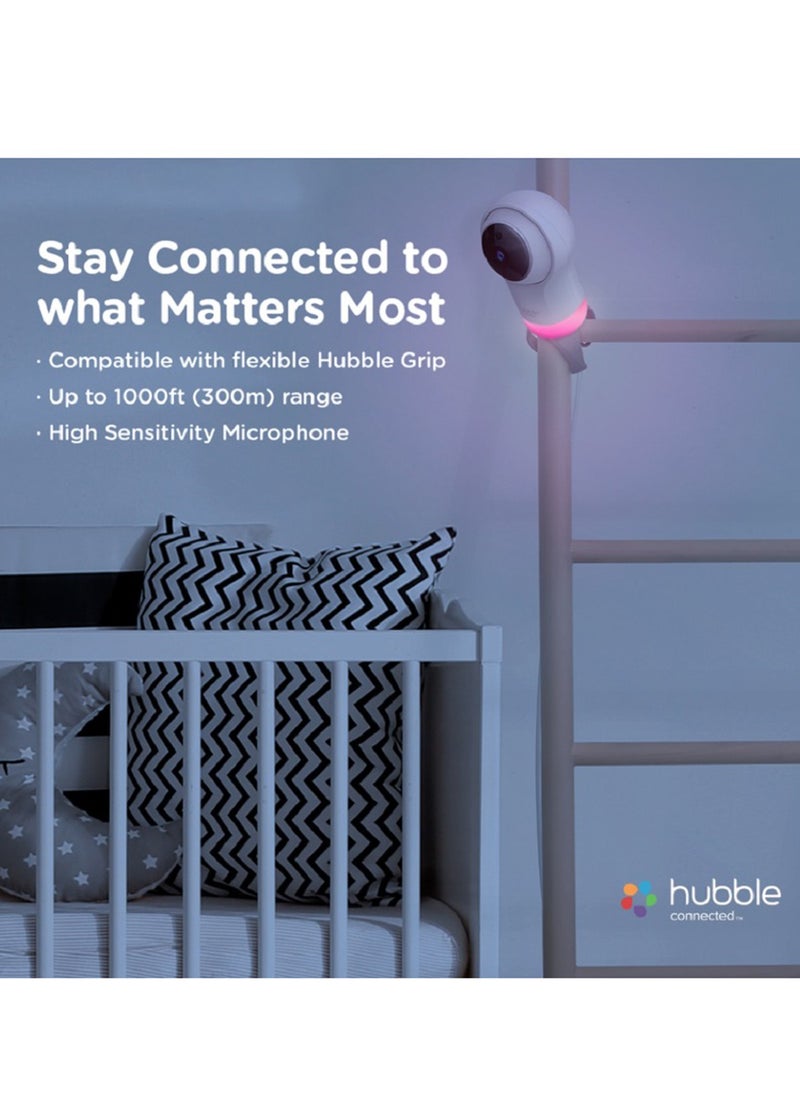 hubble connected Hubble Connected Nursery Pal Glow - Smart Baby Monitor for Infants / Babies with Wireless Security Video Camera for Nursery - 2-Way Talk, Sleep Trainer, Infrared Night Vision -White  - Image 3