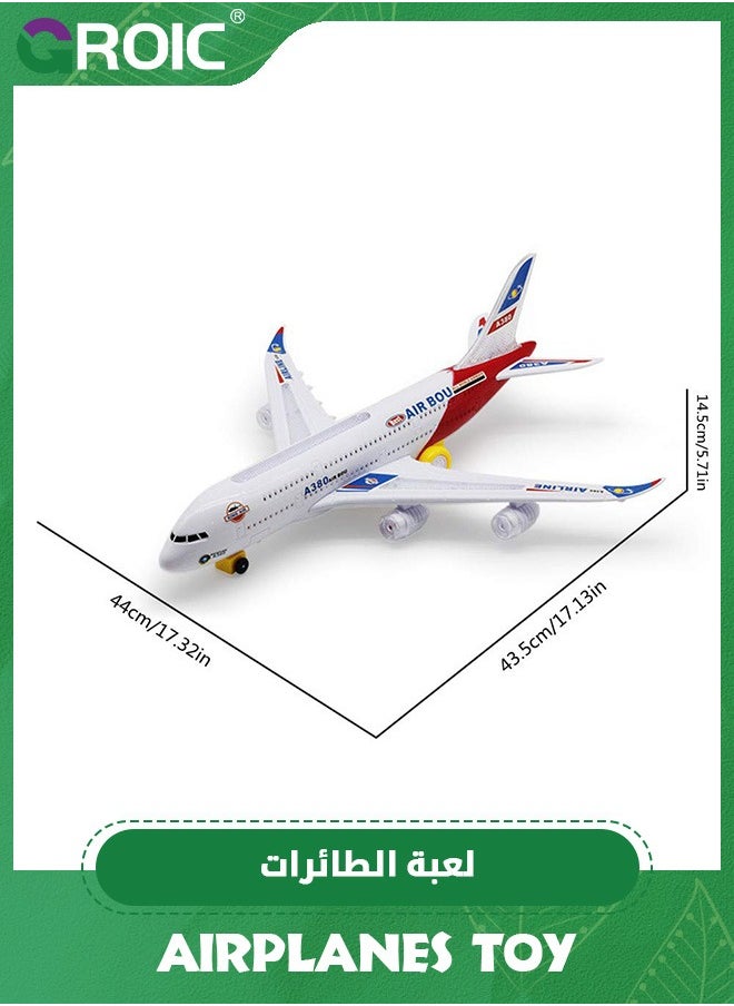 GROIC - Airplane Toys for Kids, Bump and Go Action, Toddler Toy Plane with LED Flashing Lights and Sounds,Realistic Model Airplane for Kids - Image 1