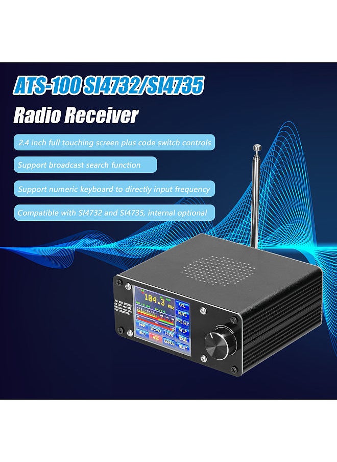 Generic - ATS-100 SI4732/SI4735 Full-wave Band Radio Receiver FM LW (MW & SW) SSB (LSB & USB) Support Broadcast Searching with 2.4inch Touching Screen - Image 1