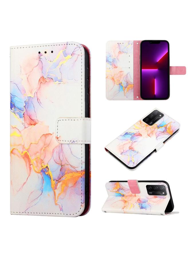 إيروريكس جراب لهاتف OPPO A93 / F17 Pro / Reno4 F / Reno4 Lite PT003 جراب هاتف جلدي قابل للطي بنمط رخامي - Image 1