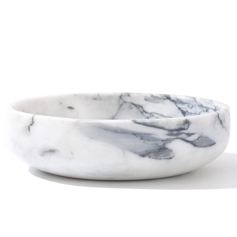 CM CHIC MONDAY 67 Decorative Bowl Natural Marble Key Bowl Centerpiece White Grey