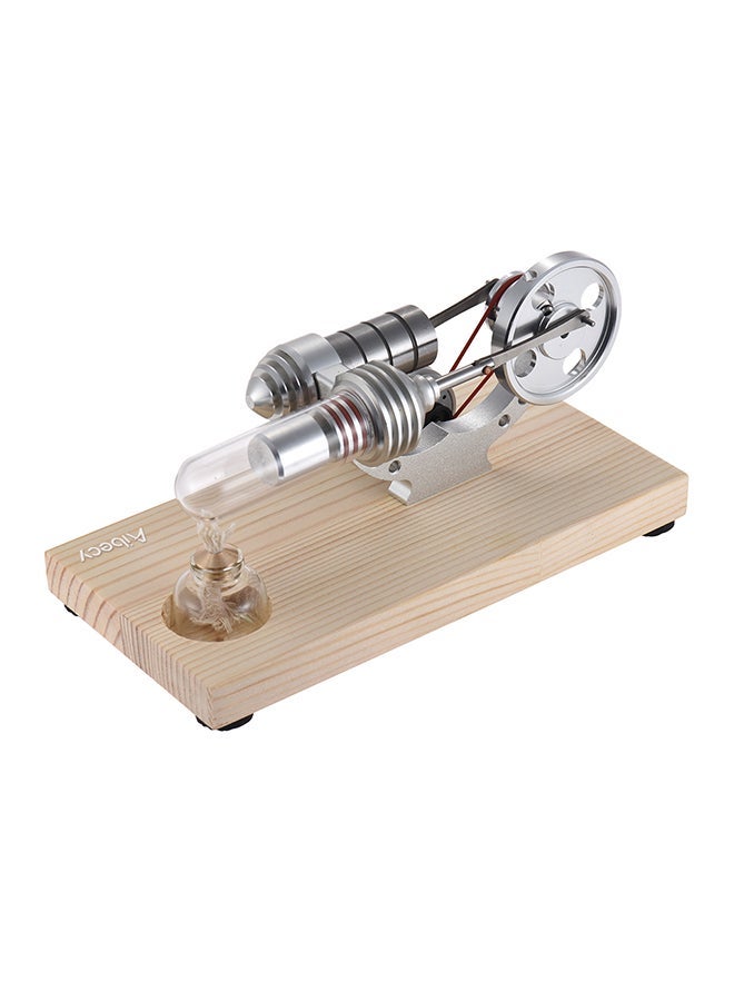 NIBEMINENT Hot Air Stirling Engine Electricity Generator Wooden Base Educational Toy 17.50x11.50x9.50cm - Image 5