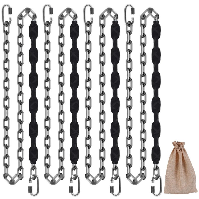 Dakzhou 4 Stainless Steel Chains Black 84 Swing Chains Heavy Duty Swing Hardware4 Quick Connection Buckles Indoor and Outdoor Playground Swings Hammocks Sandbags 1000 lb Capacity - Image 3
