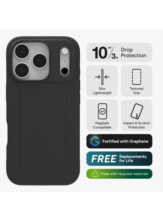 ZAGG iPhone 17 Pro Case – Luxe Snap MagSafe Compatible Slim Protective Cover with Graphene Strength & 10 ft Drop Protection – Black - Image 1