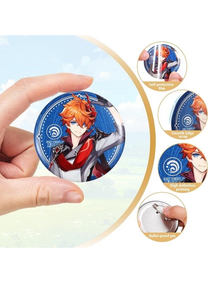 general Genshin Impact Fatui Character Badge 75mm Large - Arlecchino, Lyney, Lynette, Freminet, Tartaglia - Image 3