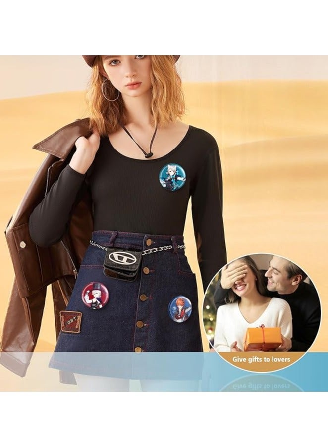 general Genshin Impact Fatui Character Badge 75mm Large - Arlecchino, Lyney, Lynette, Freminet, Tartaglia - Image 4