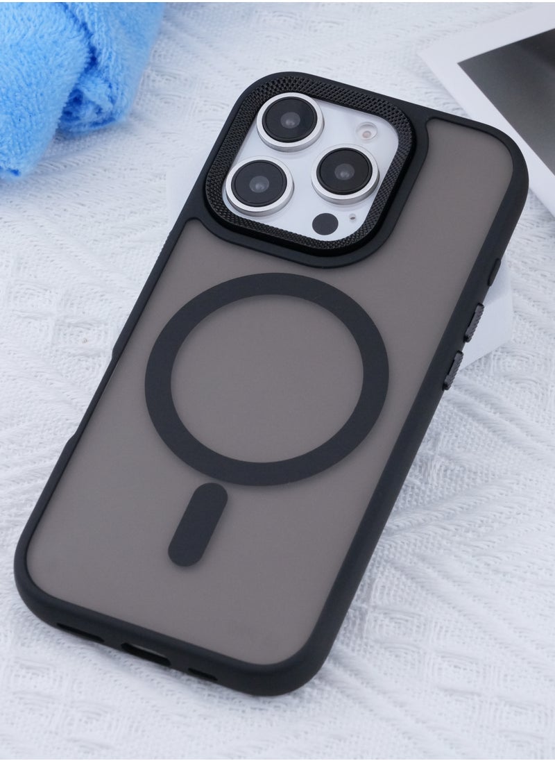 جومو ستور - غطاء حماية مغناطيسي مطفي لهاتف iPhone 16 Pro Max، متوافق مع MagSafe، ظهر شفاف مطفي، نحيف مقاوم للصدمات، مصنوع من TPU ناعم مع حواف فاخرة مطلية - Image 1
