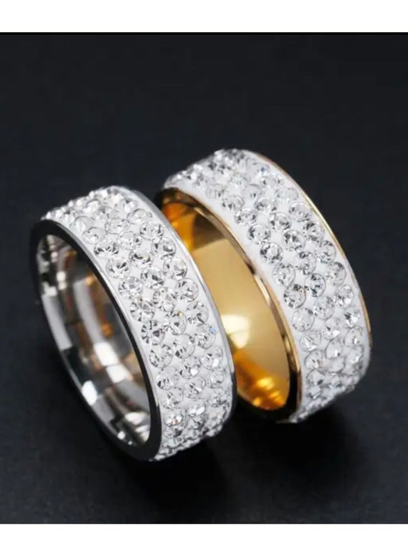 STRATEG 30 Pieces Sterling Cubic Zirconia Studded Ring Size 17 cm,18,19,20  - Image 1