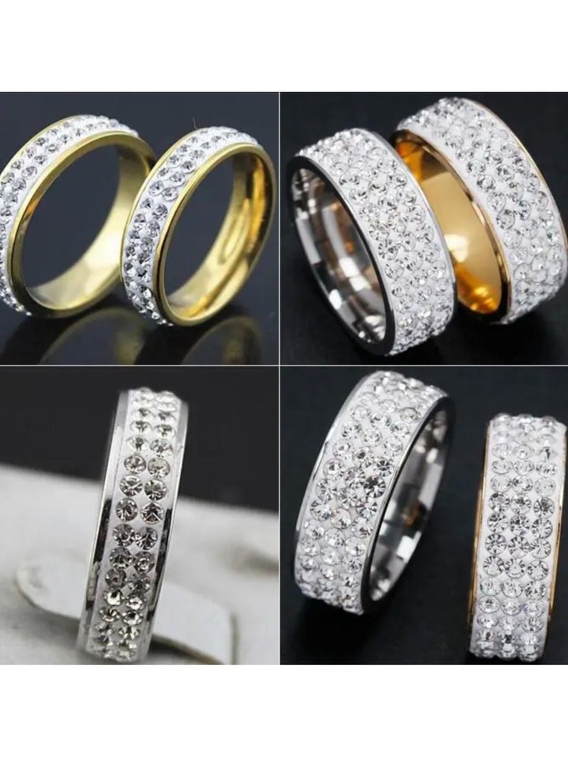 STRATEG 30 Pieces Sterling Cubic Zirconia Studded Ring Size 17 cm,18,19,20  - Image 4