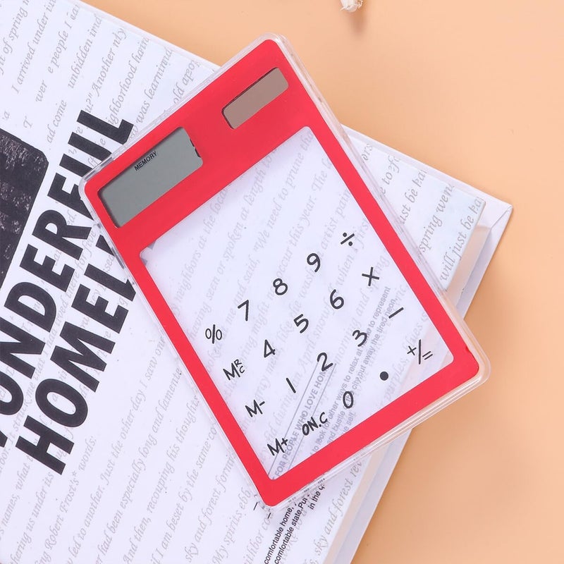 Solar Calculator Transparent Touch Panel with LCD Display Solar-Powered Office Calculator for Desk Use Auto Power Off Portable Design for School and Home - Image 5
