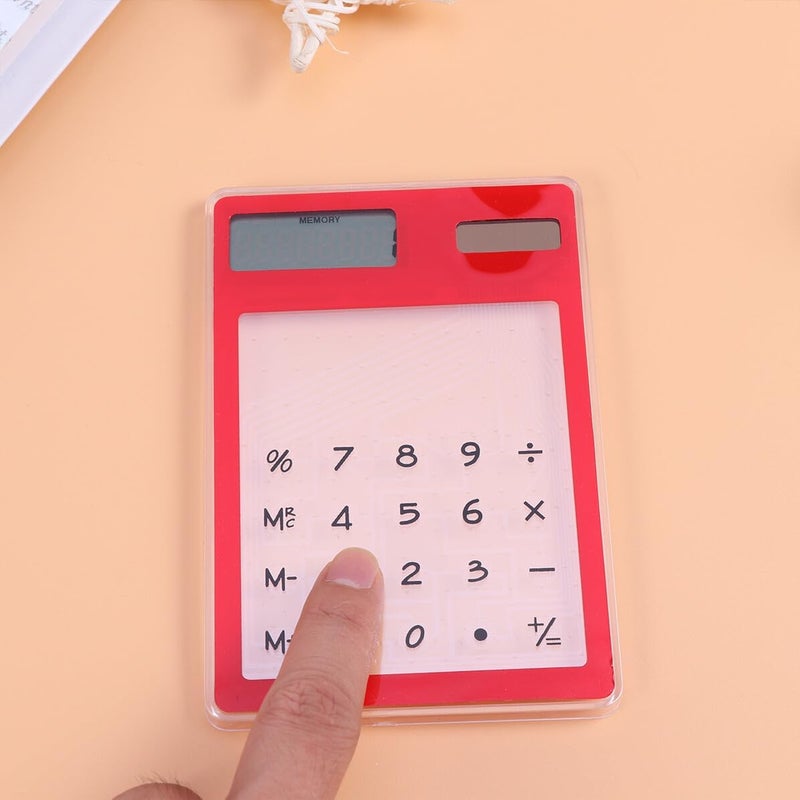 Solar Calculator Transparent Touch Panel with LCD Display Solar-Powered Office Calculator for Desk Use Auto Power Off Portable Design for School and Home - Image 3