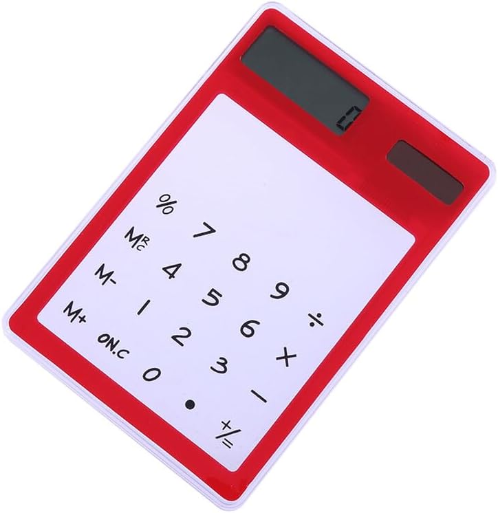 Solar Calculator Transparent Touch Panel with LCD Display Solar-Powered Office Calculator for Desk Use Auto Power Off Portable Design for School and Home - Image 1