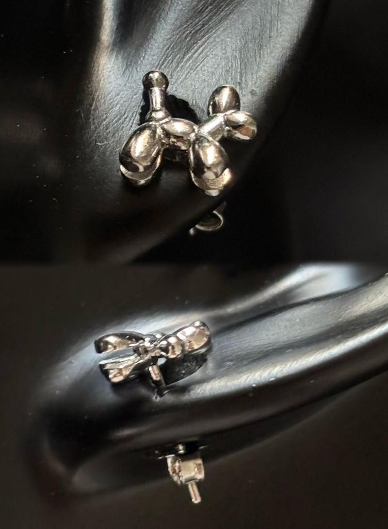 Plane Trees 925 Sterling Silver Balloon Dog Stud Earrings – Fun Mini Design for Women & Girls | PLANE TREES - Image 2