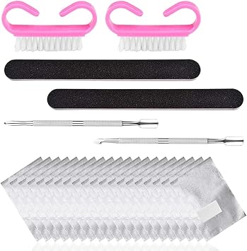 YuCool Nail Polish Remover Tool SetYuCool 200 Pcs Nail Foil Wraps Gel Remover Pads with Double Head Cuticle PusherNail File and Mini Cleaning Brush for Nail Gel Polish Removal - Image 1