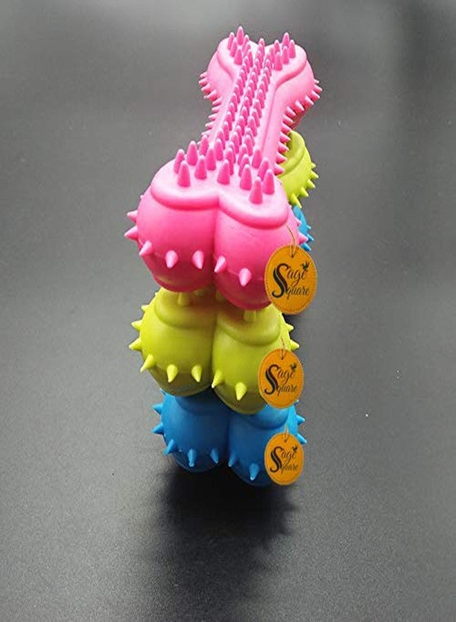 Sage Square Spike Dental Chew Bone Toy for Dogs -Color May Vary - Image 4
