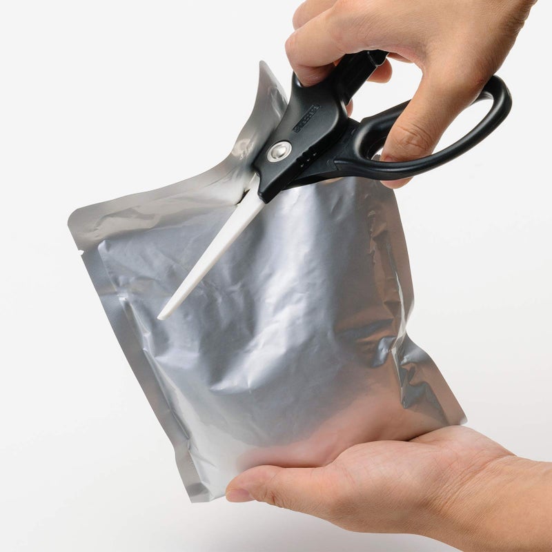 Kyocera Ceramic Scissors, Overall length 7.2" with 2.7" Long Blades, Black Handle With White Blades - Image 5