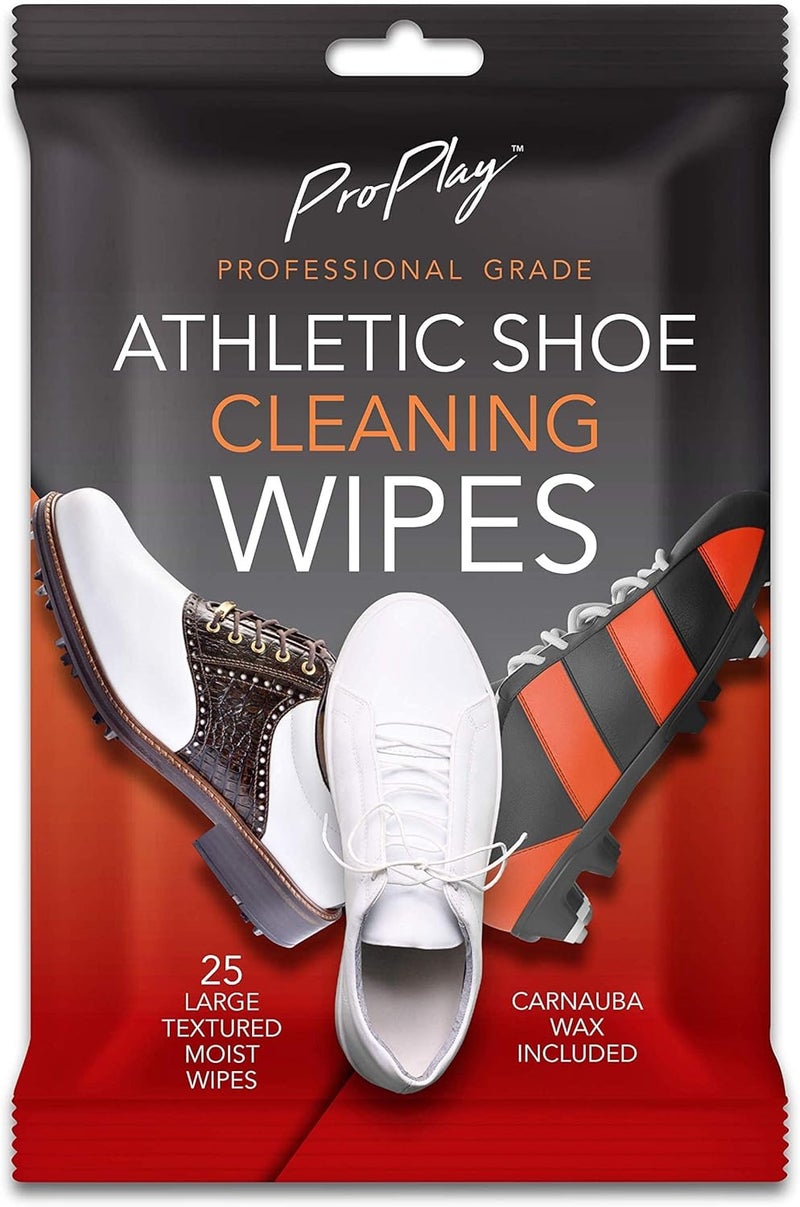 pro:play Athletic Shoe Cleaning Wipes | Carnauba Wax Included | Repels Water from Shoes | Powerful Cleaner That Removes Dirt, Grass, and Sand | Convenient, Resealable Pack - Unscented 1 Pack - Image 1