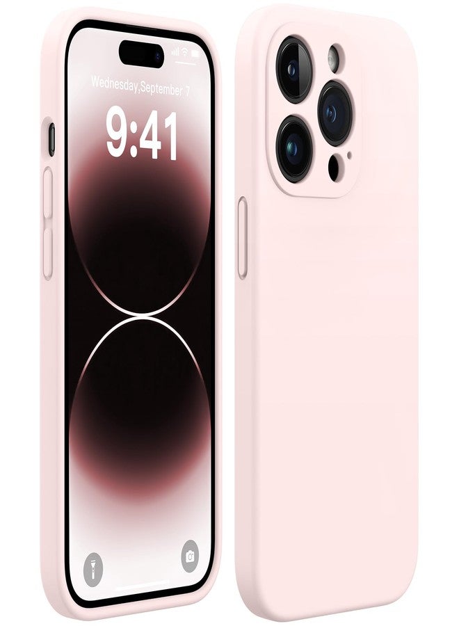 AOTESIER for iPhone 14 Pro Phone Case, Upgraded Silicone [Stronger Camera Protection] for iPhone 14 Pro Case with [2 Screen Protectors], Soft Anti-Scratch Microfiber Lining, 6.1 inch, Chalk Pink - Image 1