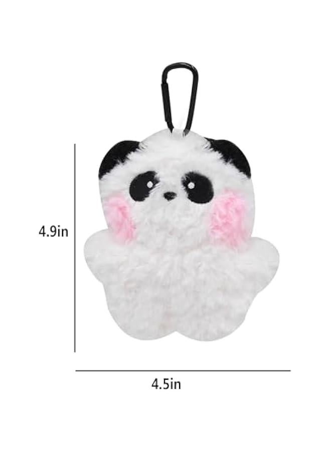 Plush Photocard Holder Keychain Pendant Women Girls Hanging Ornament Protection Sleeve for Bus Badges ID Cards,Panda - Image 4