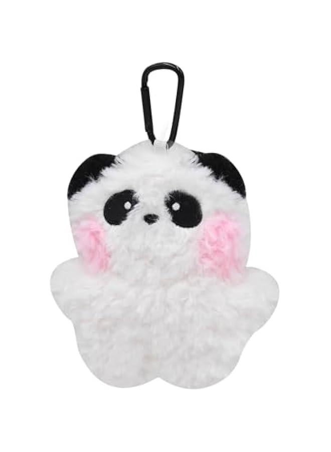 Plush Photocard Holder Keychain Pendant Women Girls Hanging Ornament Protection Sleeve for Bus Badges ID Cards,Panda - Image 1