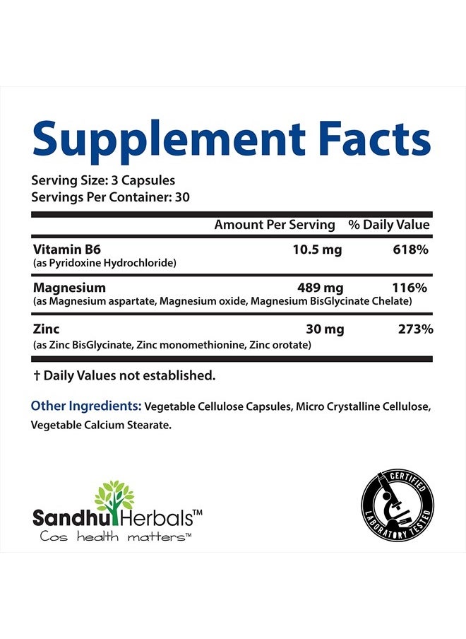 SANDHUHERBALS - Zinc Magnesium Aspartate 90 Ct (90 Count) - Image 1