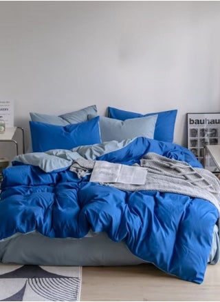 King Size 6 pieces set Premium Korean Reversible Bedding Set Plain Grey And Blue - pzsku/Z81795E0947A6A0ABD8A8Z/45/1746227662/e144a011-054e-40fb-bd21-b2fe077f1e75