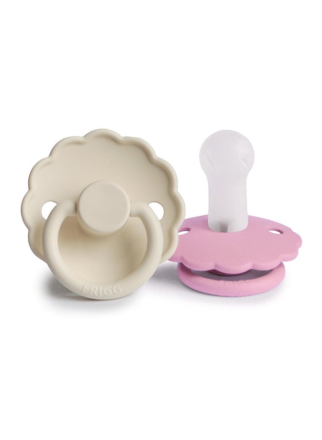 FRIGG لهاية FRIGG Daisy سيليكون للأطفال 0-6 أشهر 2-Pack كريمي/لوبين - الحجم 1 - Image 1