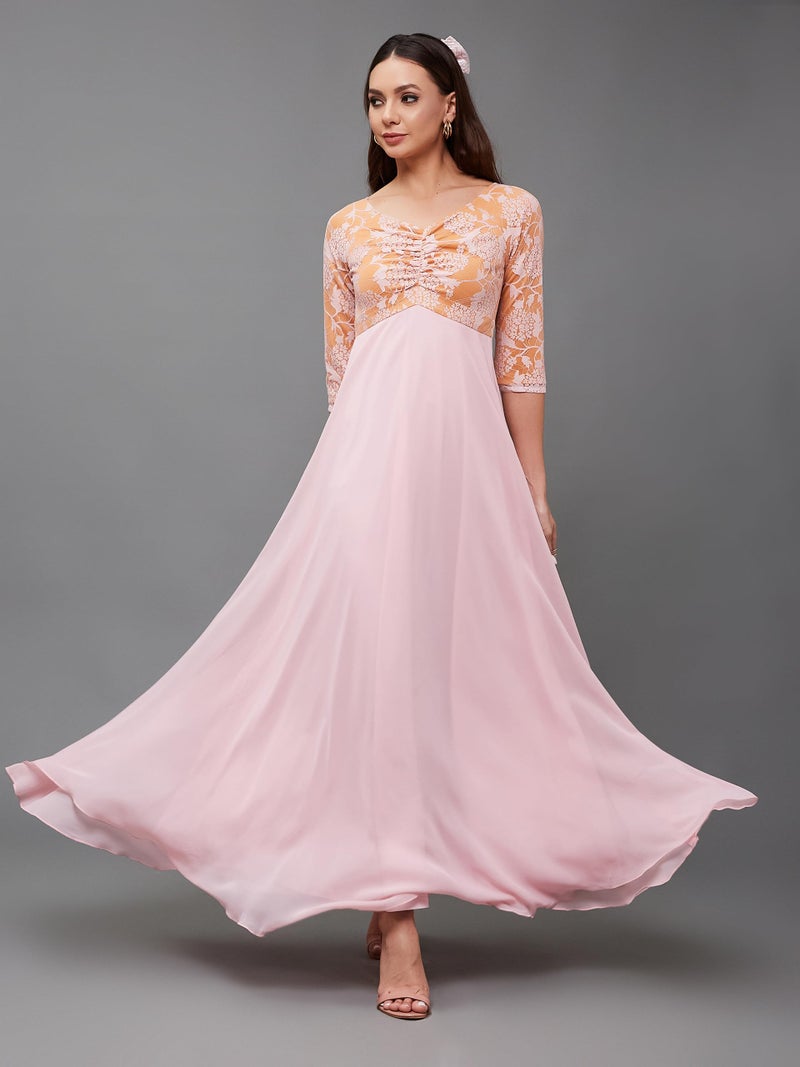 Miss Chase Women's V-Neck Raglan-Sleeve Maxi Dress (MCSS25D93-28-234-04, Dusty Pink, M) - Image 2