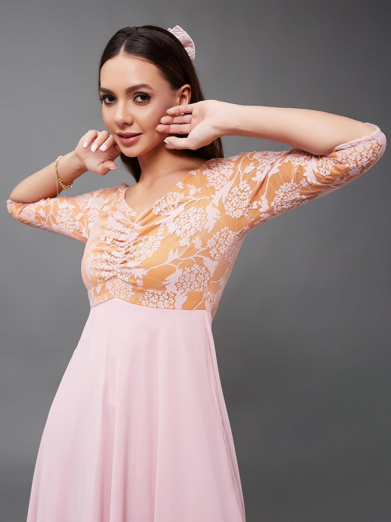Miss Chase Women's V-Neck Raglan-Sleeve Maxi Dress (MCSS25D93-28-234-04, Dusty Pink, M) - Image 5