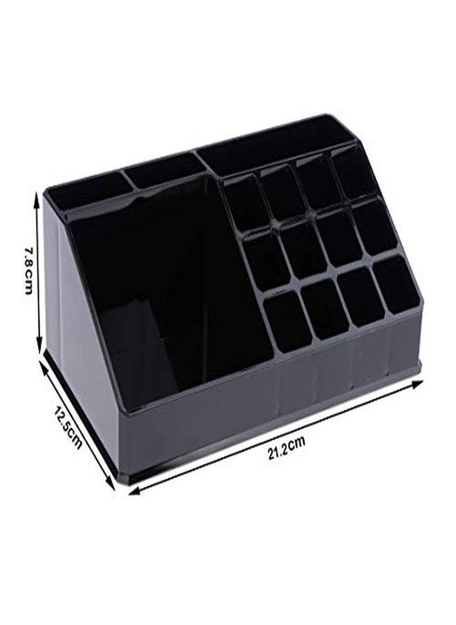 INOVERA (LABEL) 16 Compartment Cosmetic Makeup Jewelry Lipstick Storage Organizer Holder Box, 21.2L X 12.5W X 7.8H Cm. (Black)  - Image 3