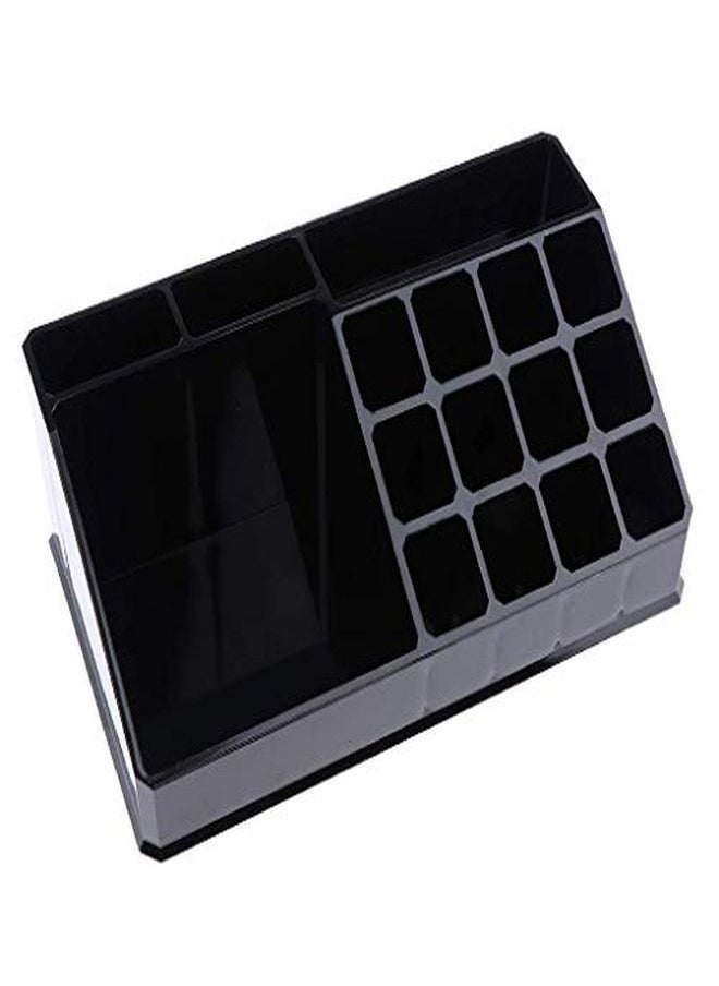 INOVERA (LABEL) 16 Compartment Cosmetic Makeup Jewelry Lipstick Storage Organizer Holder Box, 21.2L X 12.5W X 7.8H Cm. (Black)  - Image 5
