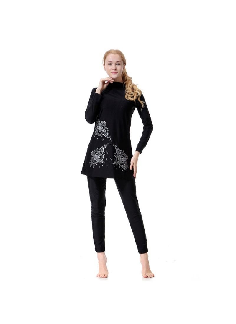 NIBEMINENT - Fashionable All Covering Swimwear Black - Image 1