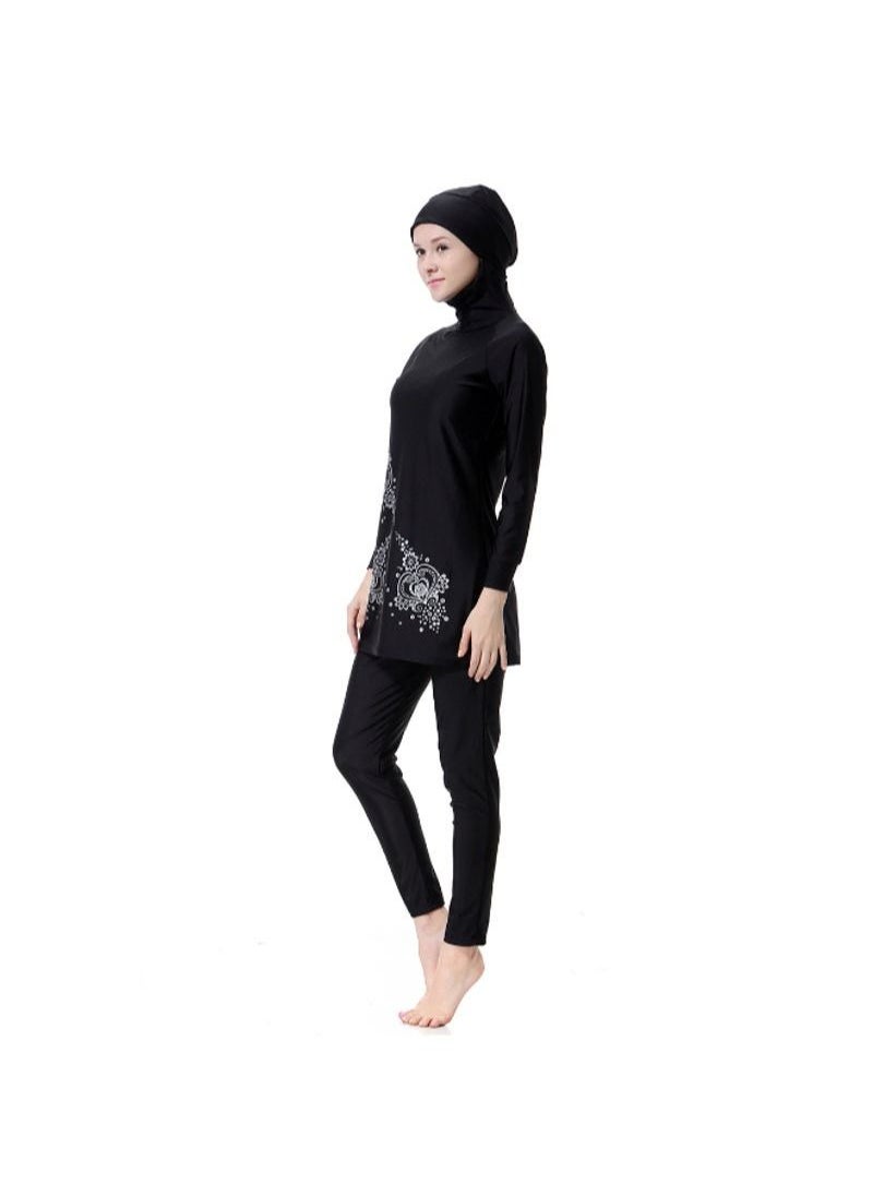 NIBEMINENT - Fashionable All Covering Swimwear Black - Image 1