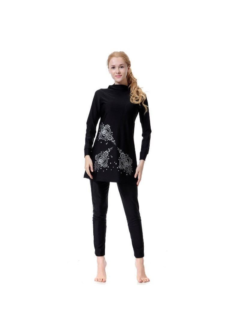 NIBEMINENT - Fashionable All Covering Swimwear Black - Image 1